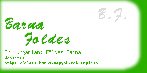 barna foldes business card